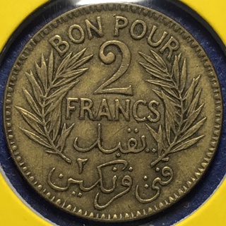 No.60822 ปี1921 ตูนิเซีย 2 FRANCS เหรียญสะสม เหรียญต่างประเทศ เหรียญเก่า หายาก ราคาถูก