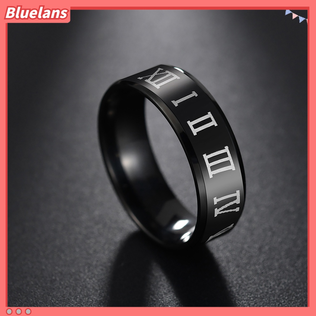 bluelans-แหวนแฟชั่นสไตล์โรมันพิมพ์ลายตัวเลขโรมัน