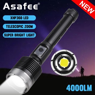 Asafee ไฟฉาย XHP360 ลูกปัด สว่างมาก อเนกประสงค์ ชาร์จ USB สําหรับตั้งแคมป์