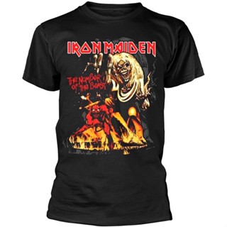 Lmytx2 เสื้อยืดแขนสั้น พิมพ์ลายโลโก้ Iron Maiden Number Of Beast พลัสไซซ์ สําหรับผู้ชายสามารถปรับแต่งได้