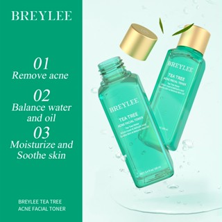 [ซื้อ 1 แถม 1] BREYLEE FDA โทนเนอร์ ควบ โทนเนอร์ทีทรี โทนเนอร์ ควบคุมความมัน ให้ความชุ่มชื้น รู้สึกรูขุมขนกระชับ บอกลาปัญหาสิว 100 มล Tea Tree Facial Toner 100ml