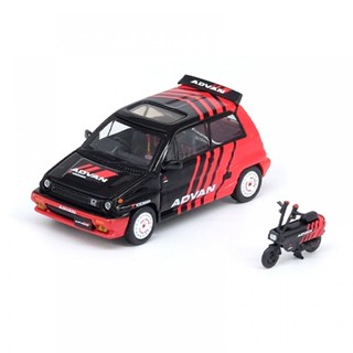 Inno64 IN64-CITYII-AD 1/64 HONDA CITY TURBO II ADVAN LIVERY WITH MOTOCOMPO DIECAST SCALE MODEL CAR