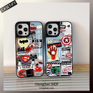 เคสโทรศัพท์มือถือกระจก ลาย Avengers Co-Branded casetify สําหรับ iPhone15ProMax 13Pro XS 11 12Promax 13Promax 11 12 13 14