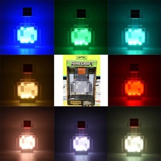 Minecraft โคมไฟกลางคืน เปลี่ยนสีได้ 8 สี สําหรับตกแต่งห้องเด็ก