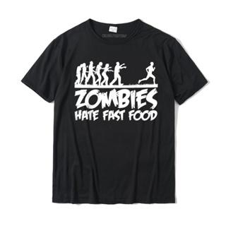 เสื้อยืดน่ารักๆ Zombies nefret Fast Food komik cadılar bayramı koşucu zombi T-Shirt özel erkek T Shirt cosie T Shirt cos