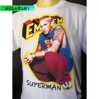 เสื้อยืดพิมพ์ลายพรีเมี่ยม เสื้อวงนำเข้า Eminem Superman 8Mile Rapper Hiphop B-Boy MC Hip-Hop Hiphop Rap Skate Style Vint