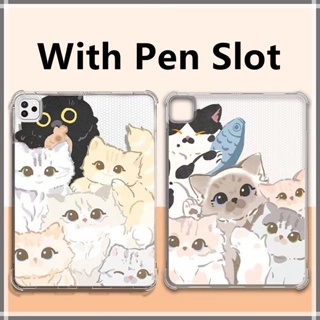 【Cat】2021 ipad 9th generation case 8th 7th iPad 10.2 case with pencil holder Pro 11 Cover 2018 apple 5th 6th cover 9.7 tablet 10.5 air 3 ipad case with pen slot Mini 6 air 5 air