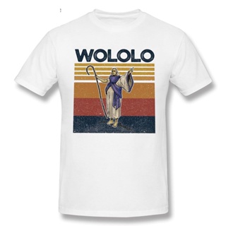 เสื้อเบลาส์ เสื้อยืด Wololo Era II ที่ดีที่สุดวินเทจแขนสั้นเสื้อยืดลําลองผู้ชายแฟชั่น O-Collar เสื้อยืดผ้าฝ้าย 100%