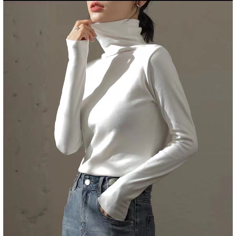 wang-jiao-zhan-เสื้อเชิ้ตแขนยาวสีทึบสไตล์เกาหลี-เสื้อกันหนาว