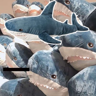 🔥พร้อมส่ง🔥ฉลาม ตุ๊กตาฉลาม น่ารัก นิ่ม ชิ้นฉลามสัตว์ทะเลตุ๊กตาจี้ตกแต่งหมอนเบาะ 45 60 80 100 ซม.