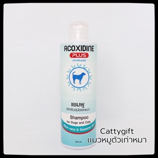 แชมพู++Acoxidine Plus อโคซิดีนพลัส แชมพู ป้องกันเชื้อรา ผิวหนังของสัตว์เลี้ยง สุนัข และ แมว