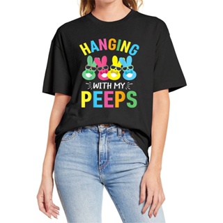 เสื้อตราหานคู่ Peeps กระต่ายน่ารักของฉันอีสเตอร์ของขวัญครอบครัวตลกวินเทจตลกผู้หญิงแปลกใหม่เสื้อยืด Unisex อ่อน 100%