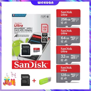ภาพหน้าปกสินค้าSandisk sdcard แท้ การ์ดหน่วยความจํา SD SanDisk Extreme Pro 256 GB memory card 16GB 32GB 64GB 128GB Ultra A1 Sdcard Micro SDCard ฟรีอะแดปเตอร์การ์ดรีดเดอร์ Tf ที่เกี่ยวข้อง