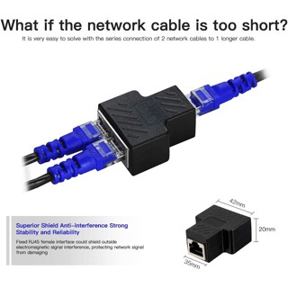 อะแดปเตอร์เชื่อมต่อสายเคเบิลเครือข่ายอีเธอร์เน็ต RJ45 CAT5 CAT6 Splitter 1 ถึง 2