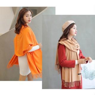 🎗️scarf🎗️ พร้อมส่งในไทย ** ผ้าพันคอ ผ้าคลุมไหล่ ผ้าพันคอกันหนาว ผ้าพันคอผู้หญิง ขนาด 70x200ซม. ผ้าพันคอแคชเมียร์