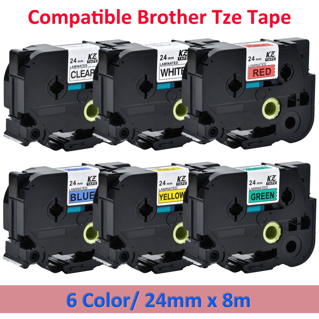 6pcs-mixed-tze-151-tze251-tz451-tze-551-tze651-tze-751-tze-laminated-label-tape-tze-251-tz-251-for-brother-p-touch-print