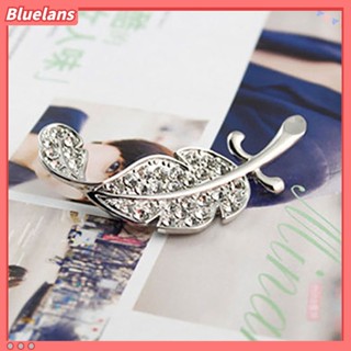 ของขวัญเข็มกลัด Pin สตรีแฟชั่นใบสีเงินคริสตัล Rhinestone  ส่วนลด100 บาท โค้ด