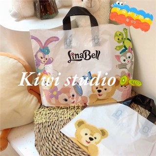 Kiwistudio (แพ็กละ 50 ชิ้น) ถุงพลาสติก รูปแบบการ์ตูนน่ารัก ดารา Delu กระเป๋าถือ ร้านเก็บของร้านขายเสื้อผ้า ลายดอกไม้ หนามาก ทนทานมาก(SK0012)