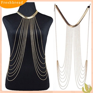 สินค้า 【Fresh】❀Women\'s Stylish Luxury Bikini Beach Golden Tassel Layered Body Chain Jewelry