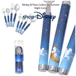 🏰 ลิขสิทธิ์​แท้​จาก​ดิสนี่ย์​สโตร์​ 🏰 ชุดเซ็ทช้อนส้อม Mickey &amp;​ Pluto Summer Set Spoon&amp;Fork