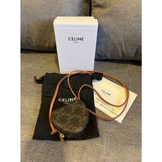 CELINE MICRO HEART IN TRIOMPHE CANVAS TAN