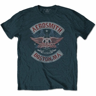 เสื้อยืดผ้าฝ้ายพิมพ์ลายคลาสสิก Sanc6 [พร้อมส่ง] เสื้อยืดผ้าฝ้าย 100% พิมพ์ลาย Aerosmith Boston Pride พลัสไซซ์ พลัสไซซ์ ข