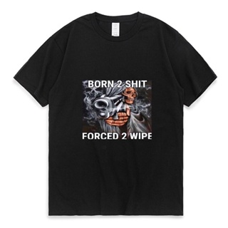 เสื้อยืดชาย Camiseta de Anime para hombres y mujeres, camisa de cuello redondo con estampado de The Born To Shit ถูกบังค