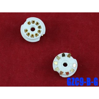 Small 9-pin Tube Socket for PCB Board GZC9-B-G 12AX7 ECC82 for Ceramic Gold-plated Nine-pin Socket