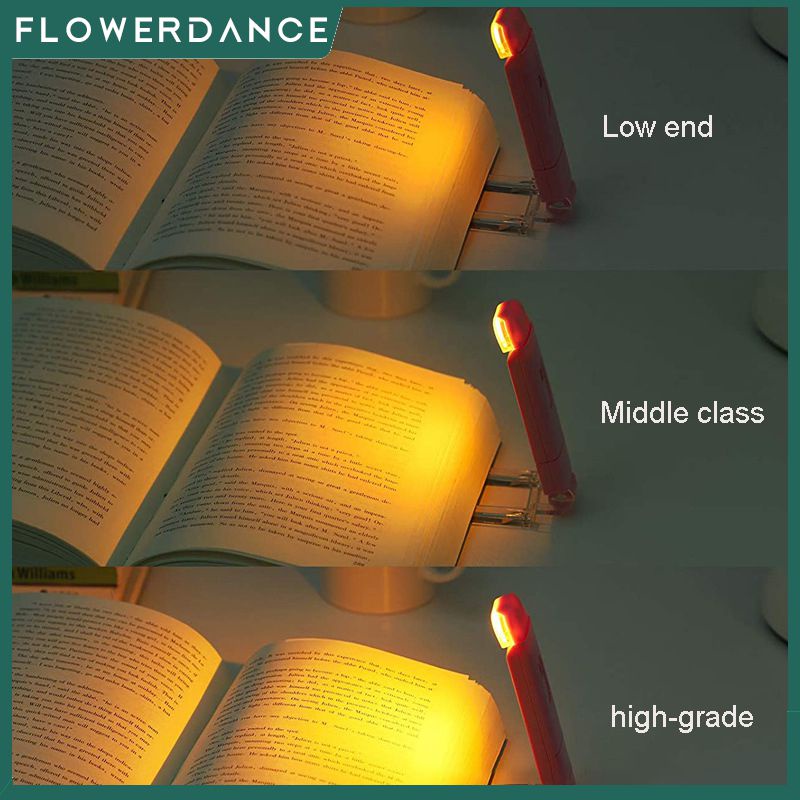 มินิคลิปบนสดใสหนังสือแสงแล็ปท็อป-led-หนังสือไฟอ่านหนังสือโคมไฟความสว่างปรับป้องกันดวงตาโคมไฟแบบพกพาที่คั่นอ่านแสง-flowerdance