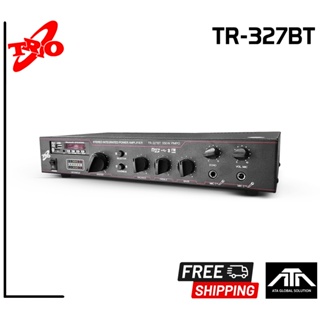 เครื่องขยายเสียง TRIO TR-327 BT 550 W. PMPO. มี USB , SD CARD , FM , BLUETOOTH เหมาะสำหรับงานกระจายเสียงทุกรูปแบบ ใช้ไฟ