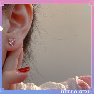 ภาพหน้าปกสินค้าHellogirljewelry ต่างหูเข็มเงิน 925 ประดับเพทาย สีชมพู เรียบง่าย สําหรับผู้หญิง ที่เกี่ยวข้อง