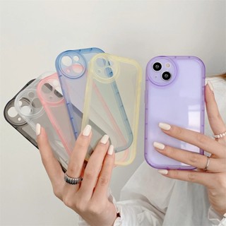 เคสโทรศัพท์มือถือแบบนิ่ม TPU ใส กันกระแทก กันรอยเลนส์กล้อง สีมาการอง สําหรับ VIVO V25 V23 V23e V20 5G Pro S7 T1