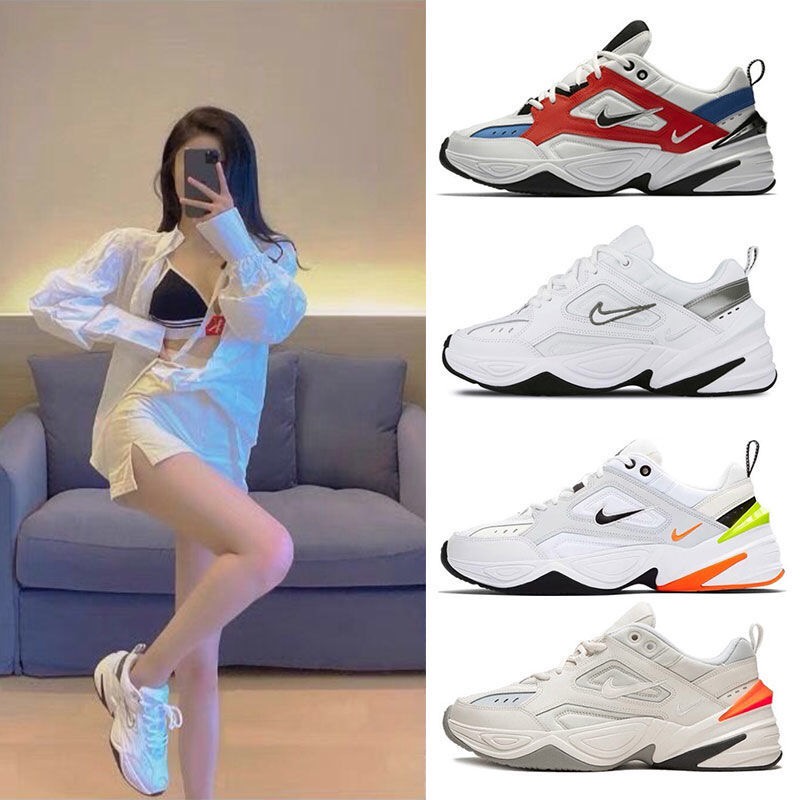 nike-m2k-รองเท้าผ้าใบหนังลำลองสำหรับบุรุษและสตรี