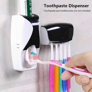 CSH อุปกรณ์บีบยาสีฟันอัตโนมัติ พร้อมที่แขวนแปรงสีฟัน คละสี รุ่น Toothbrush-toothpaste-hanger-toilet-00f-J1