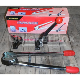 Hand strapping tools เครื่องรัดสายรัดกล่องลูกฟูก พร้อมอุปกรณ์ คีมย้ำกิ๊ปสังกะสี