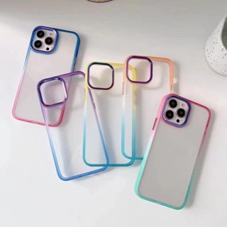 เคสกันกระแทก ไล่สี ขอบนิมหลังแข็ง เคสหลังใสขอบสีทูโทน Case Redmi Note9s Note9Pro 9A 9C 10A 9T M3 Note11 Note11S Note8Pro