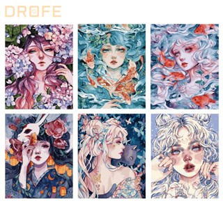 Drofe 【40*50 ซม. ไร้กรอบ】ภาพวาดสีน้ํามัน ตามตัวเลข ดอกไม้ เด็กผู้หญิง DIY ระบายสีตามตัวเลข สําหรับผู้ใหญ่ ภาพวาดผ้าใบ ของขวัญที่ไม่ซ้ําใคร