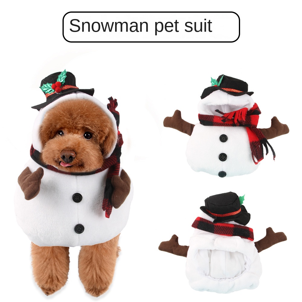ใหม่-ชุดเครื่องแต่งกาย-รูปมนุษย์หิมะ-เหมาะกับวันฮาโลวีน-สําหรับสัตว์เลี้ยง-สุนัข-แมว