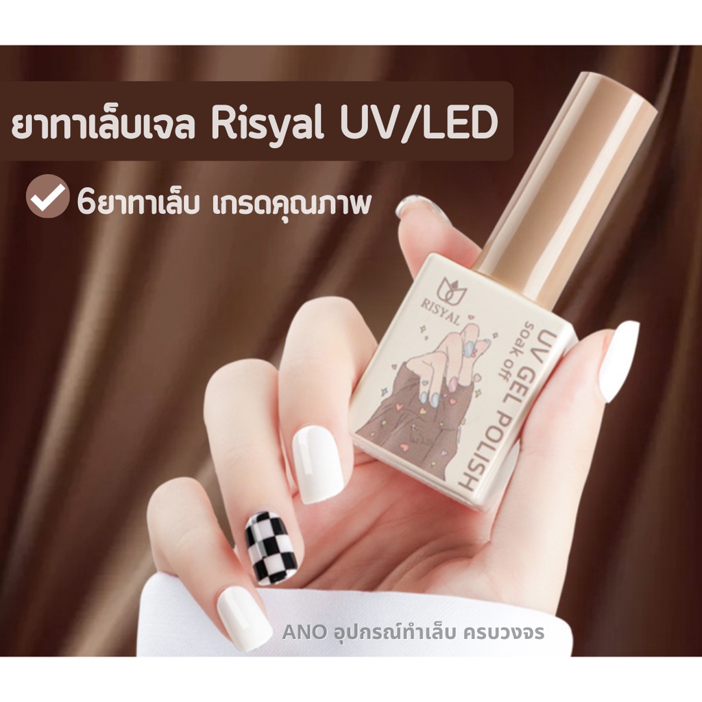 ยาทาเล็บเจล-risyal-uv-led-basecoat-ท็อปโค้ท-ท็อปกระจก-ท็อปด้าน-ต้องอบ-12-ml