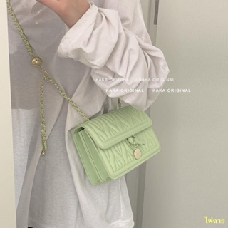 🔥Hot Sale/กระเป๋าสะพายข้างผู้หญิงรุ่นใหม่เกาหลีเพชรเนื้อคุณภาพสูงโซ่ messenger กระเป๋า