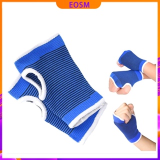 EOSM โพลีเอสเตอร์ ผ้าฝ้ายถักสายรัดข้อมือป้องกันปาล์มกีฬาอุ่นสุขภาพ 1 คู่  Sports Knit Wristbands