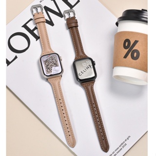 ใหม่ สายนาฬิกาข้อมือหนัง หรูหรา สําหรับ Apple Watch Series 8 Ultra 7 6 5 4 3 2 1 SE 49 มม. 40 มม. 44 มม. 41 มม. 45 มม.