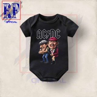 Acdc BABY BAND JUMPER BABY เสื้อผ้าเด็ก / การ์ตูนแกมบริ น่ารัก / แอนิเมชั่น ARTWORK BODYSUIT KIDS เด็กผู้ชาย เด็กผู้หญิง