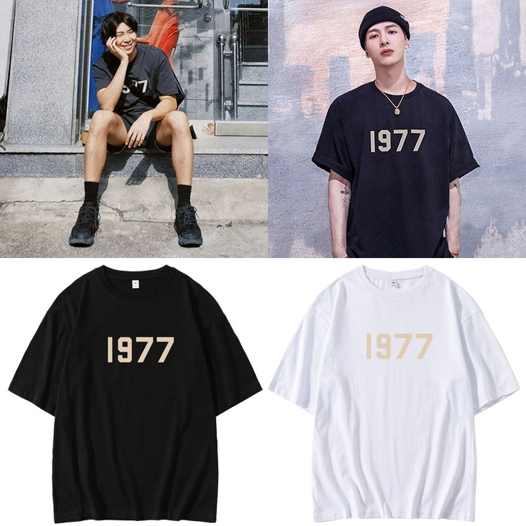 ราคาถูกk-pop-kpop-got7-jackson-wang-วรรคเดียวกันหลวมเสื้อยืด1977พิมพ์-tshirt-hip-hop-harajuku-streetwear-tee-เสื้อ-plus