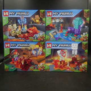 เลโก้ My World (Minecraft) Dungeon Series MG662 ด่านนรก 4 แบบ กล่องใหญ่ สะใจ งานสวยมาก ราคาถูก ซื้อยกชุดถูกกว่า