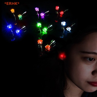 Erhk&gt; ใหม่ ต่างหูสตั๊ด ไฟกระพริบ LED เครื่องประดับ สําหรับไนท์คลับ บาร์ KTV