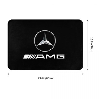 ใหม่ พร้อมส่ง พรมเช็ดเท้า ผ้าสักหลาด ลายโลโก้ Mercedes Amg กันลื่น ดูดซับน้ําได้ดี แห้งเร็ว 16x24 นิ้ว สําหรับปูพื้นห้องน้ํา ห้องนั่งเล่น โซฟา ห้องนอน