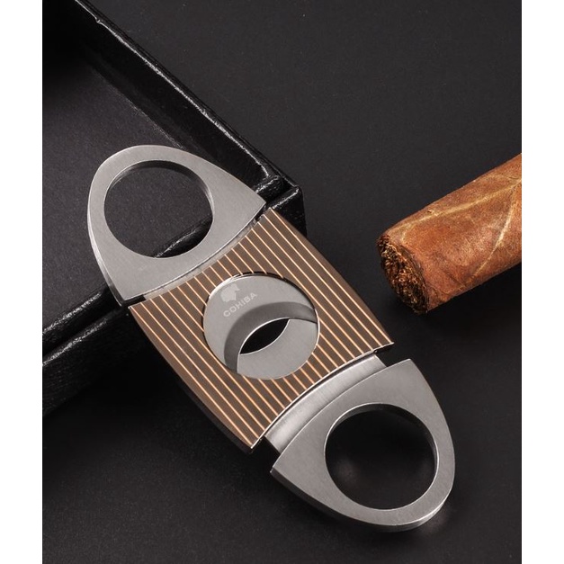 ลายน้ำตาล-ที่ตัดซิการ์-คัตเตอร์สองตัดใบมีดสแตนเลสสตีล-gadget-zigarre-knife-smoking-accessories-รุ่น-j1022-ส่งจากไทย