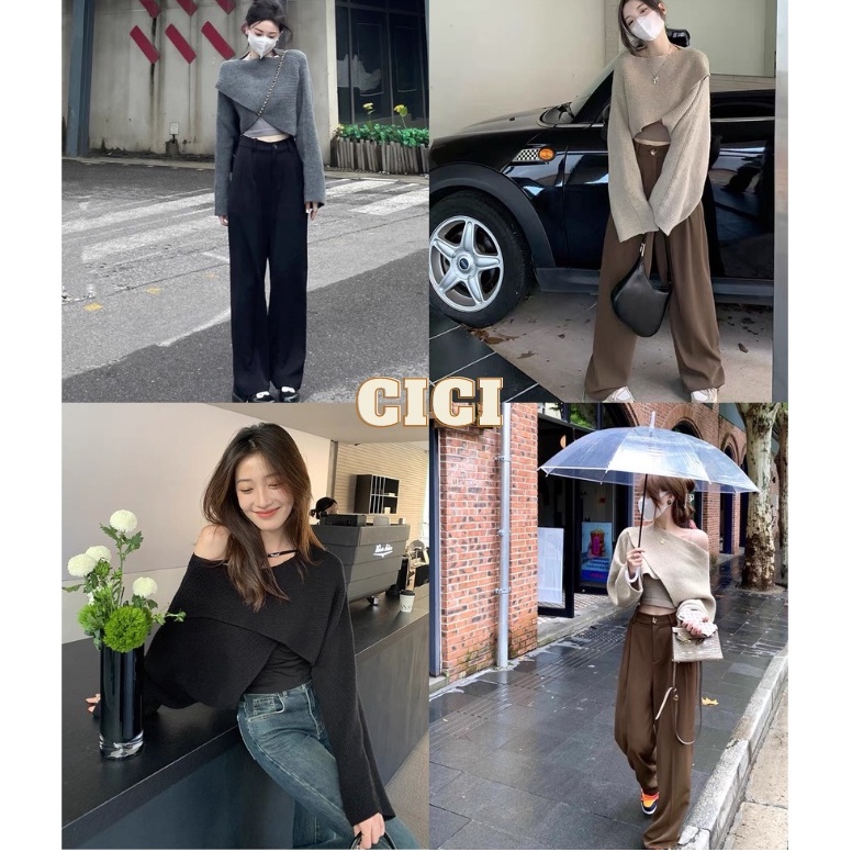 cici-พร้อมส่ง-z273-cardigan-crop-เสื้อครอปคาดิแกนไหมพรม-ดีเทลทอร่องใหญ่-แมตช์ง่ายทรงสวยเก๋สุดๆ