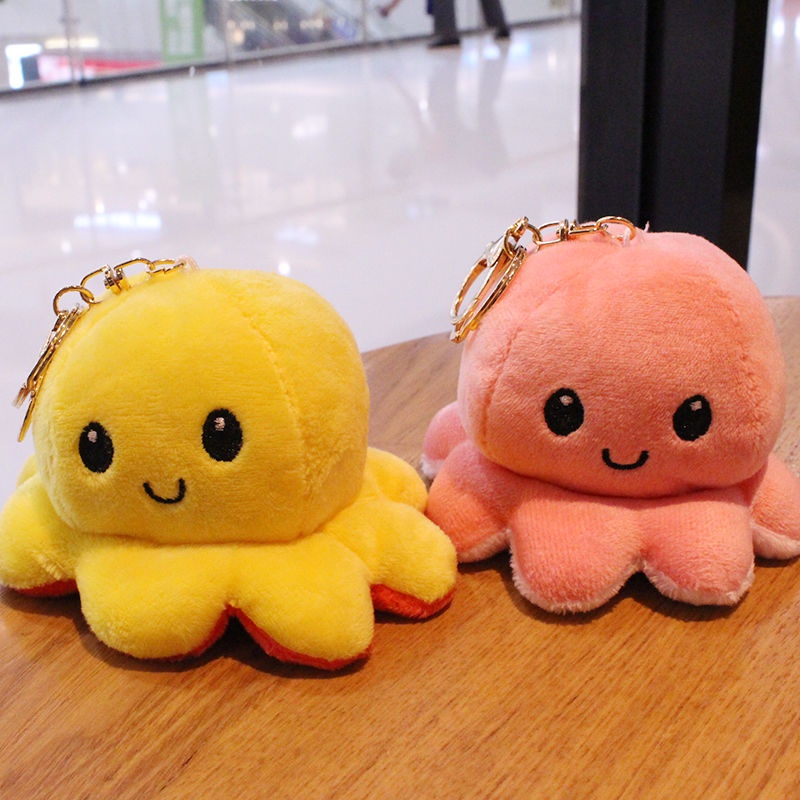 หมอนผ้าห่มตุ๊กตา-ตุ๊กตาจู๋-พลิกใบหน้าน่ารักปลาหมึกยักษ์ขนาดเล็กกระเป๋านักเรียนจี้ผู้ชายคู่พวงกุญแจตุ๊กตาแขวนอุปกรณ์เสริมความคิดสร้างสรรค์อุปกรณ์กระเป๋าผู้หญิง